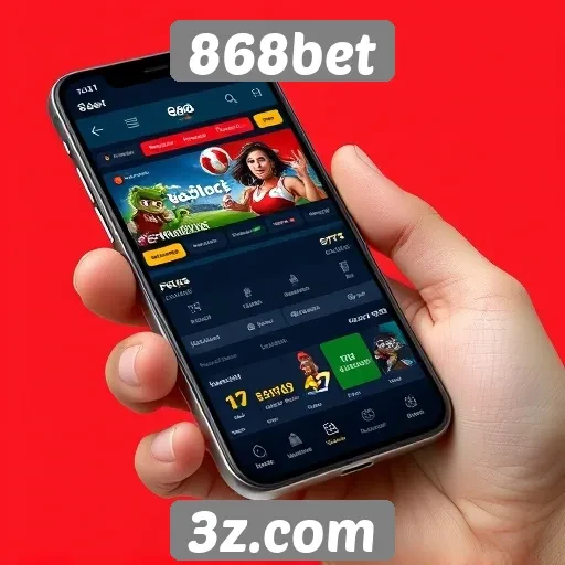 Interface do site 868bet é otimizada para mobile